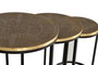 GINER Y COLOMER - Lote de 3 Mesas Nido Base Metal Negro Tapa Bronce Dorado